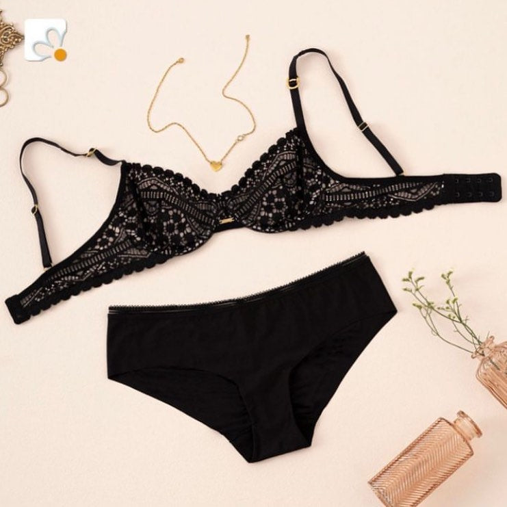 Bralette Con Silueta en Encaje y Transparencia REF 101459