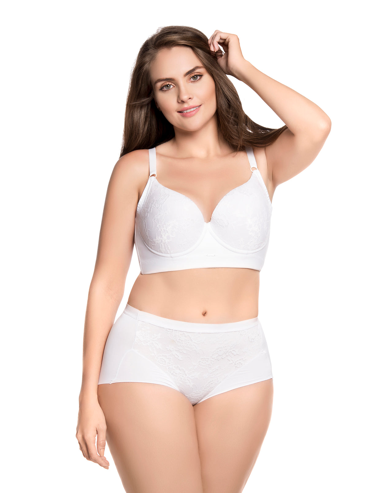 Panty Cachetero Lace Control Blanco - evoZZe