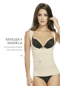 Camiseta Bajo Busto Reductora Colombiana Se Adapta a Ti Sin Enrollarse REF 3568