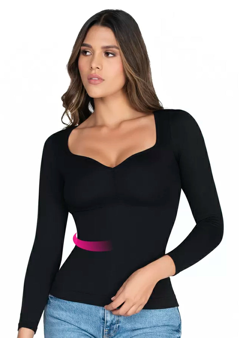 Camiseta modeladora escote Corazón