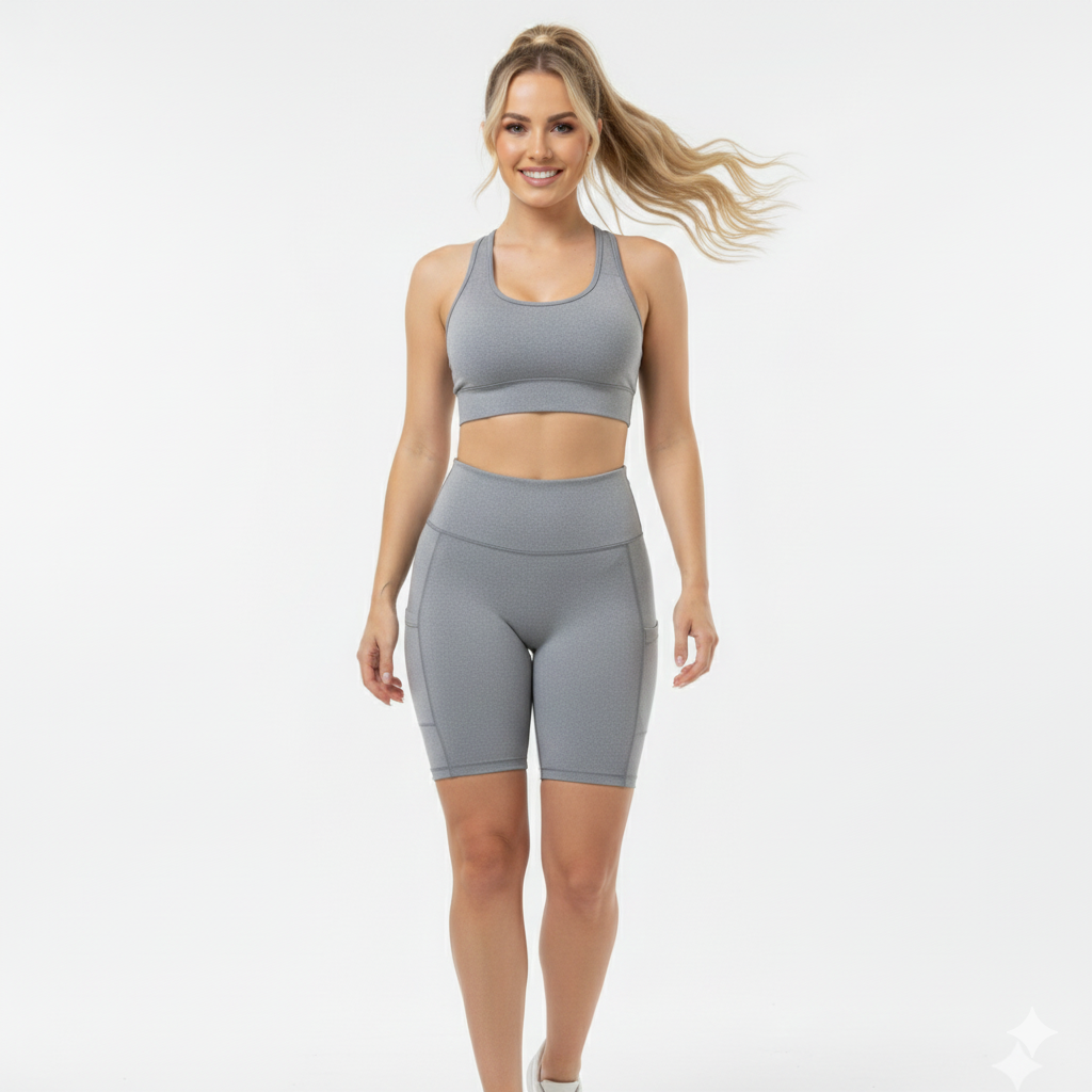 Short Deportivo Cintura Alta con Bolsillos Laterales REF 7117