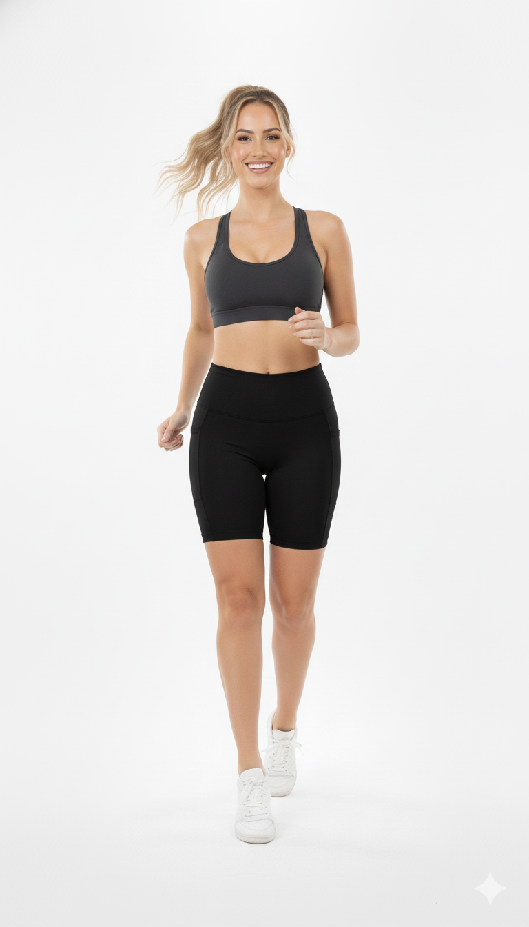 Short Deportivo Cintura Alta con Bolsillos Laterales REF 7117