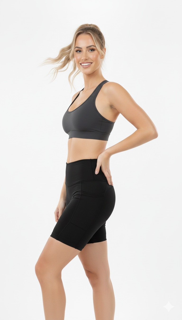 Short Deportivo Cintura Alta con Bolsillos Laterales REF 7117