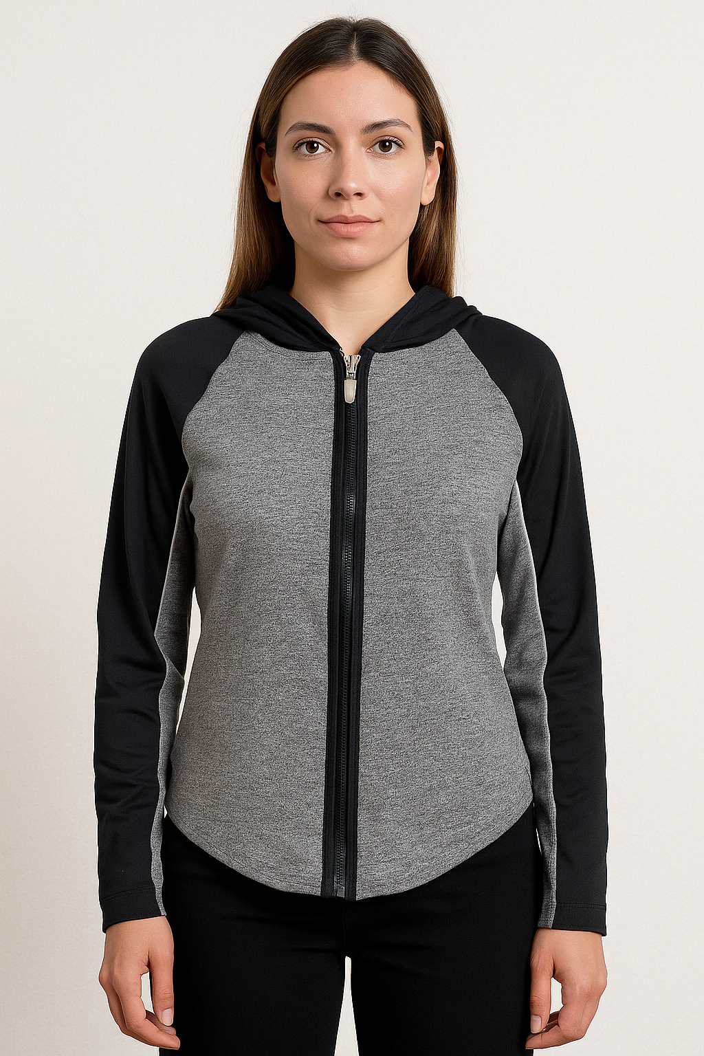 Poleron Deportivo Gris/Negro