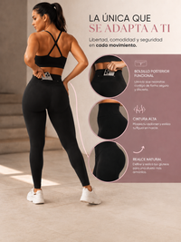 Leggins EVOZZE Cintura Alta con Zipper REF 7116