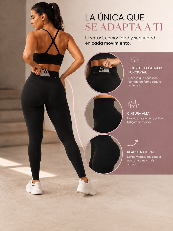Leggins EVOZZE Cintura Alta con Zipper REF 7116