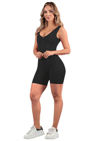 Enterizo Deportivo Tipo Short con Zipper Frontal y Espalda Descubierta REF 7126