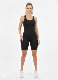 Enterizo Deportivo Tipo Short con Diseño de Tull en Espalda REF 7133