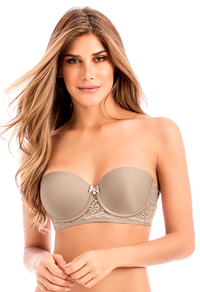 Strapless · Realce incorporado · Encaje Copa B y C