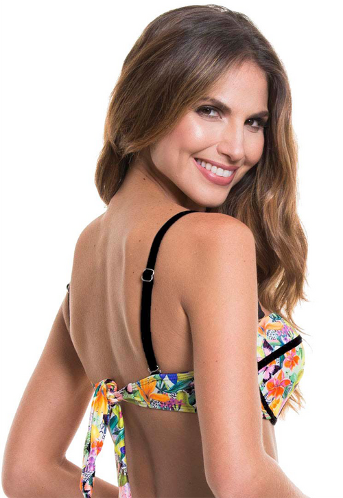 Top Bikini con copa con realce estampado Mariposas floral - evoZZe