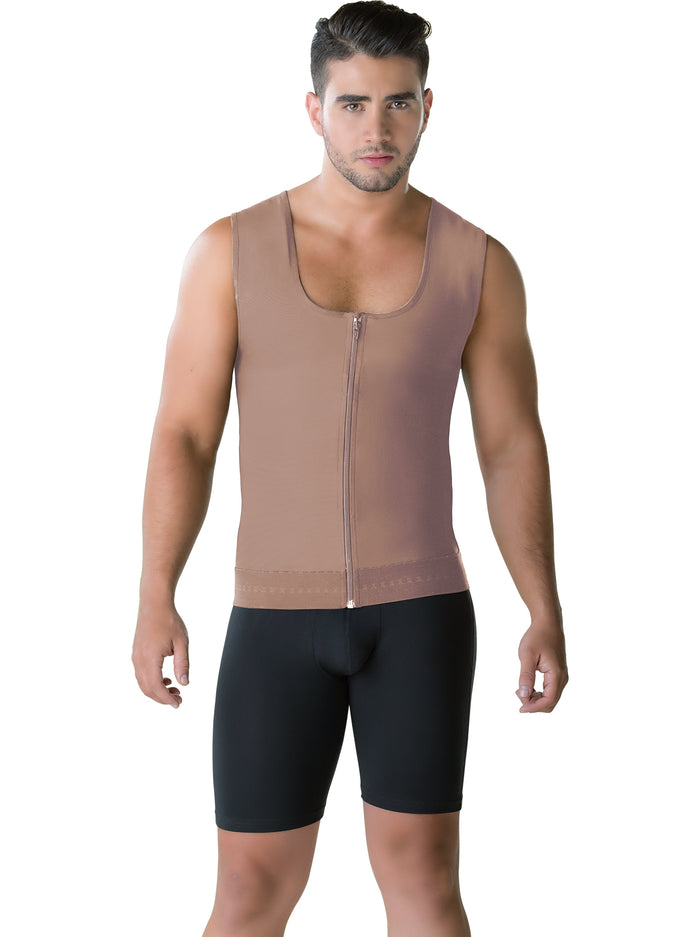 Faja Hombre Reductora Evozze tipo Chaleco y/o Camiseta con Cierre y Powernet REF 4005