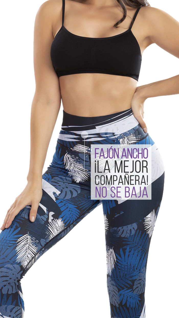 Calza Tipo Leggings Reductora POWER SLIM Selva Azul Ref.: 7005E - evozze