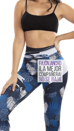 Calza Tipo Leggings Reductora POWER SLIM Selva Azul Ref.: 7005e