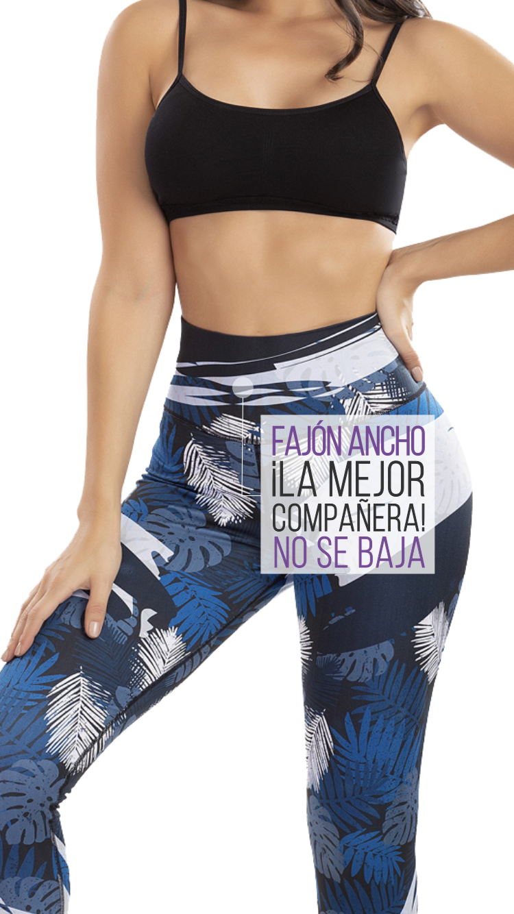 Calza Tipo Leggings Reductora POWER SLIM Selva Azul Ref.: 7005e