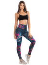 Calza Tipo Leggings Reductora POWER SLIM Flores Neon Ref.: 7005e