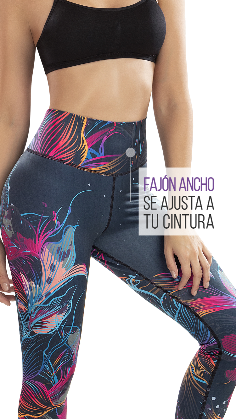 Pantalon Yoga Flores Calzas Leggings Tiro Alto Mujer Deportes Fitness