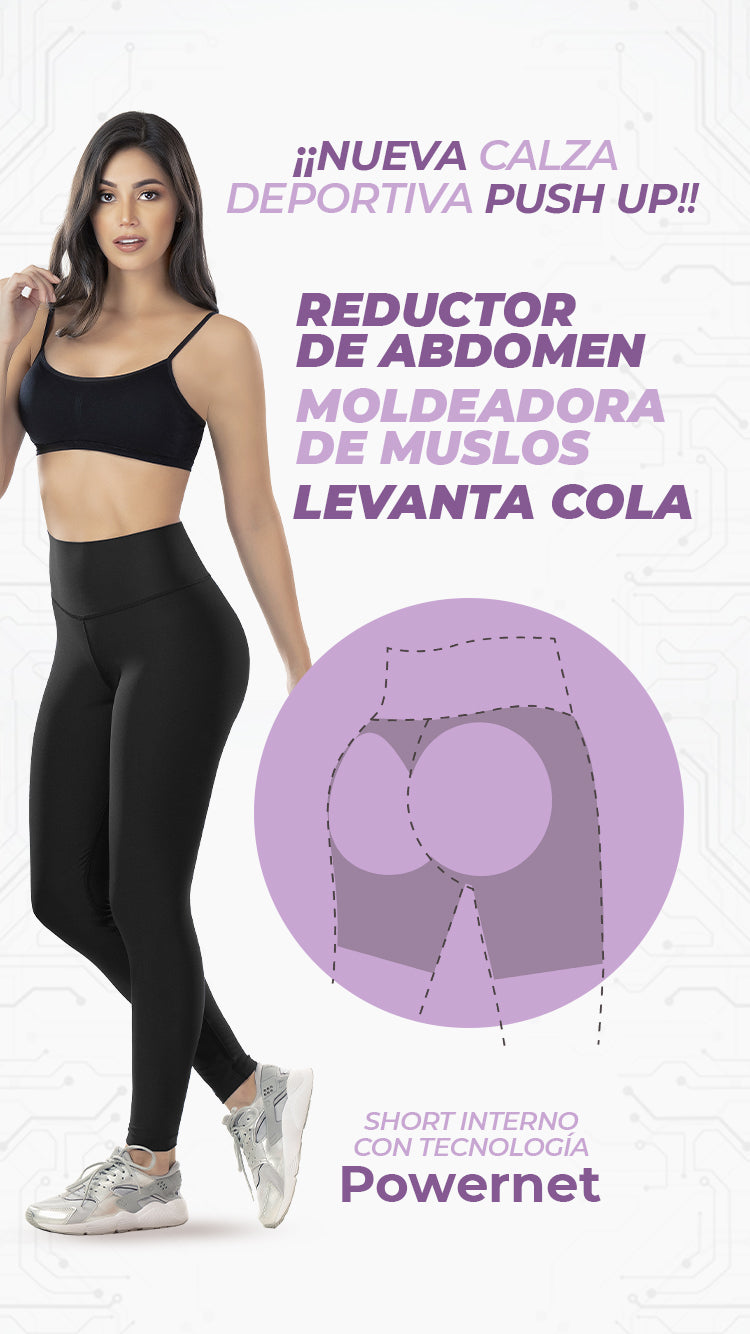 Calza EFECTO UP Deportiva  Pretina NON DISPLACE REF 7018