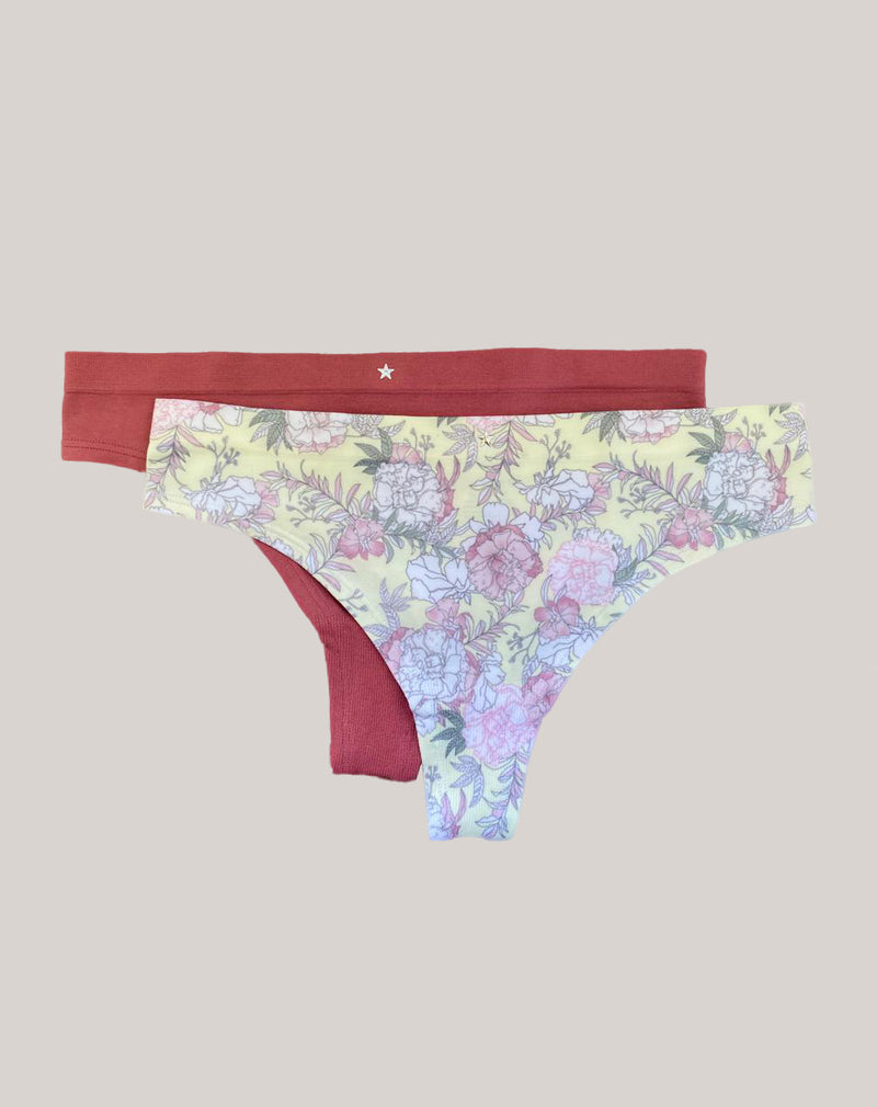 Panty Ough X2 Palo Rosa/Flores