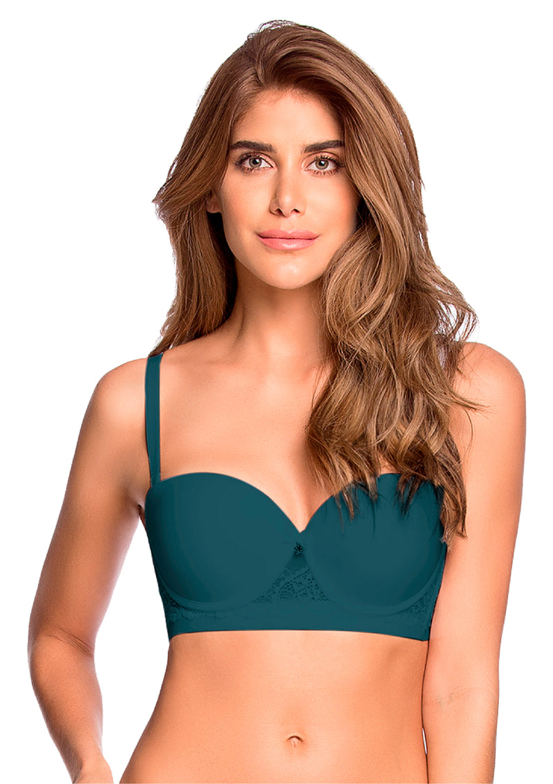 Strapless Realce incorporado Encaje Copa B y C evozze